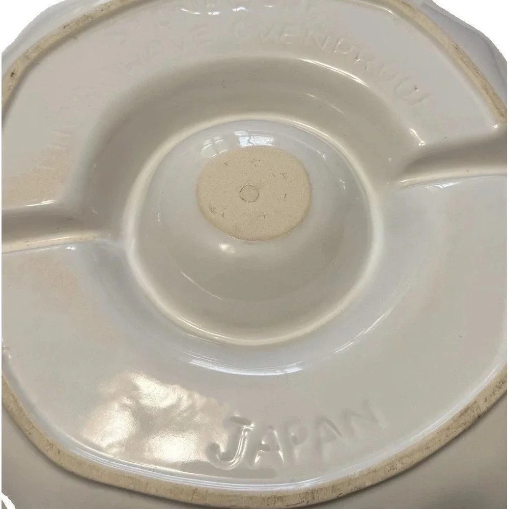 Vintage Japan Stoneware Chip Dip Platter 12